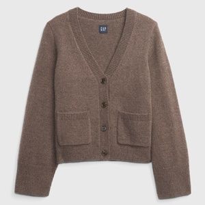 Gap CashSoft Pocket Cardigan in Cozy Brown Medium